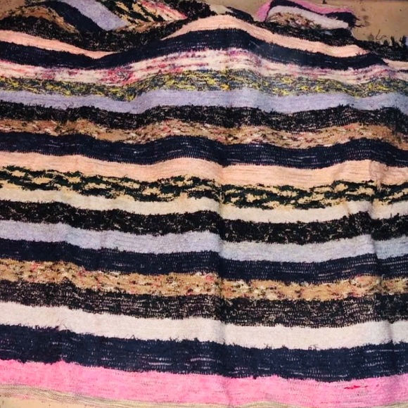 Other - Striped Multicolor Carpet Rug 5’ by 7’ Blue Pink Living Room Kitchen Home Decor